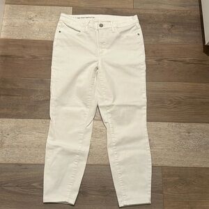 Talbots Flawless High Waist Jegging Crop Jeans White Denim 31 x 25 Size 6
